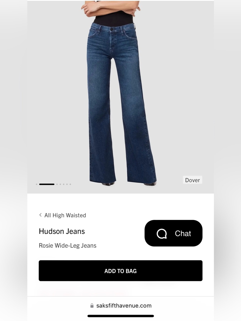 Hudson Rosie Wide-leg Dark Wash Jeans